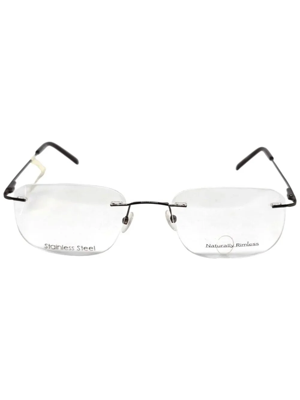 Naturally Rimless Eyeglass Frames Stainless Steel Brown 53-20-145 NR356